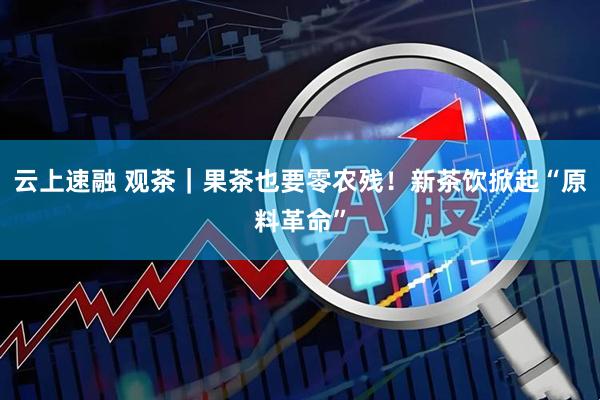 云上速融 观茶｜果茶也要零农残！新茶饮掀起“原料革命”