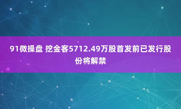 91微操盘 挖金客5712.49万股首发前已发行股份将解禁