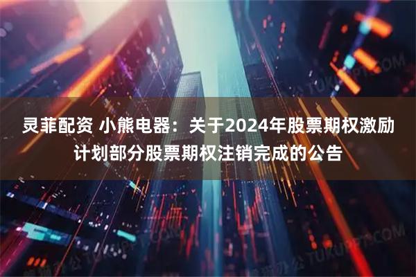 灵菲配资 小熊电器:关于2024年股票期权激励计划部分股票期权注销完成的公告